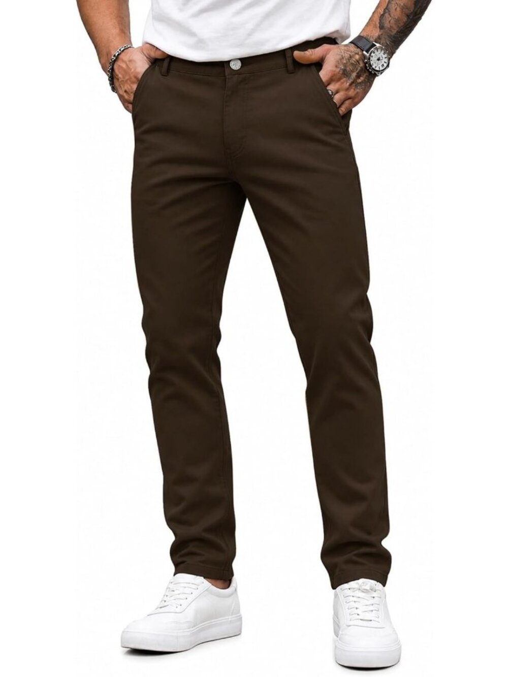 Slim Fit Stretch Chinos Pants for Men | Business Casual, Golf, Work Trousers